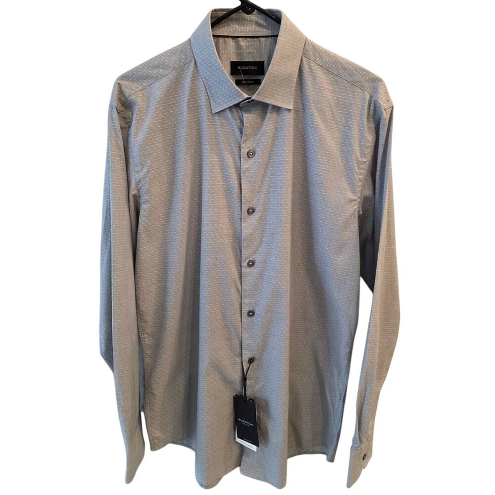 NWT Bugatchi Comfort Stretch Dress Shirt - 16 34/35 More measurements in photos.